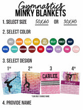 Load image into Gallery viewer, Gymnastics Paint Swatch Minky Blanket *Multiple Colors* - Elevated Boutique CO
