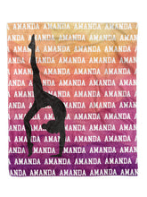 Load image into Gallery viewer, Gymnastics Sunset Name Repeat Minky Blanket *Multiple Colors* - Elevated Boutique CO
