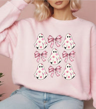 Load image into Gallery viewer, Halloween Flower Ghost Pink Coquette Graphic Sweatshirt | Multiple Colors - Elevated Boutique CO
