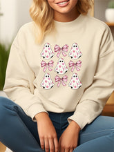 Load image into Gallery viewer, Halloween Flower Ghost Pink Coquette Graphic Sweatshirt | Multiple Colors - Elevated Boutique CO
