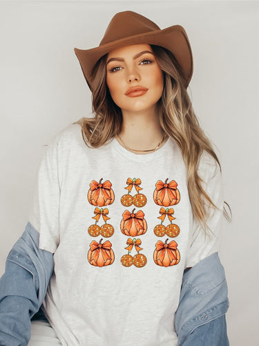 Halloween Pumpkin Coquette Disco Cherry Graphic Tee | Multiple Colors - Elevated Boutique CO