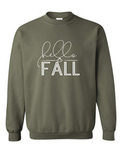 Load image into Gallery viewer, Hello Fall Graphic Crew Neck Sweatshirts | Multiple Colors - Elevated Boutique CO
