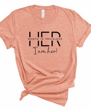 Load image into Gallery viewer, Her worth is Priceless Graphic Tee - Elevated Boutique CO
