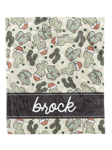 Holiday Cactus Custom Minky Blanket - Elevated Boutique CO