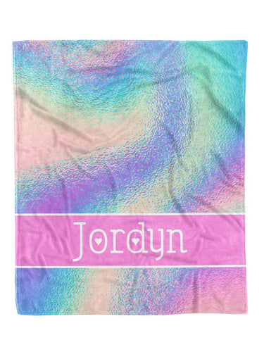 Holographic Pastels Custom Minky Blanket - Elevated Boutique CO