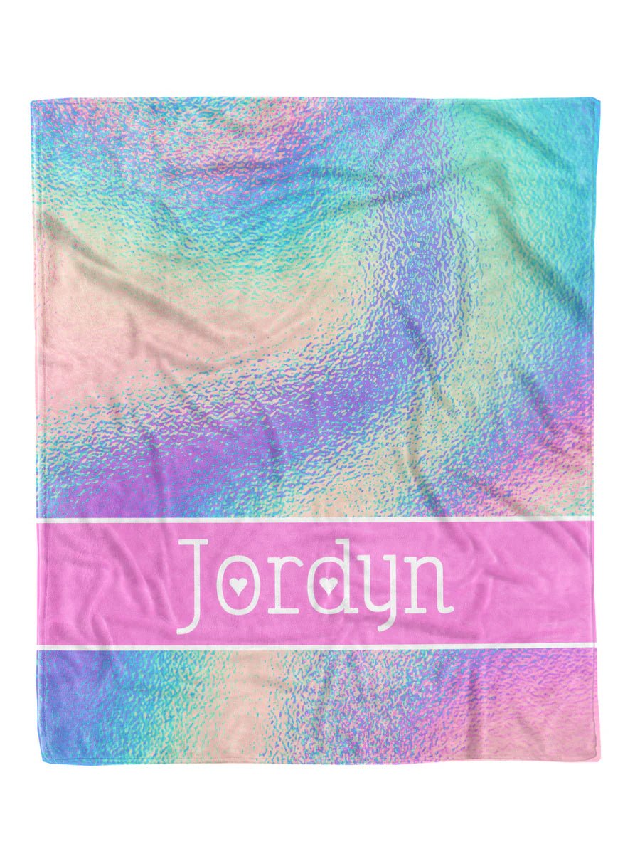 Holographic Pastels Custom Minky Blanket - Elevated Boutique CO