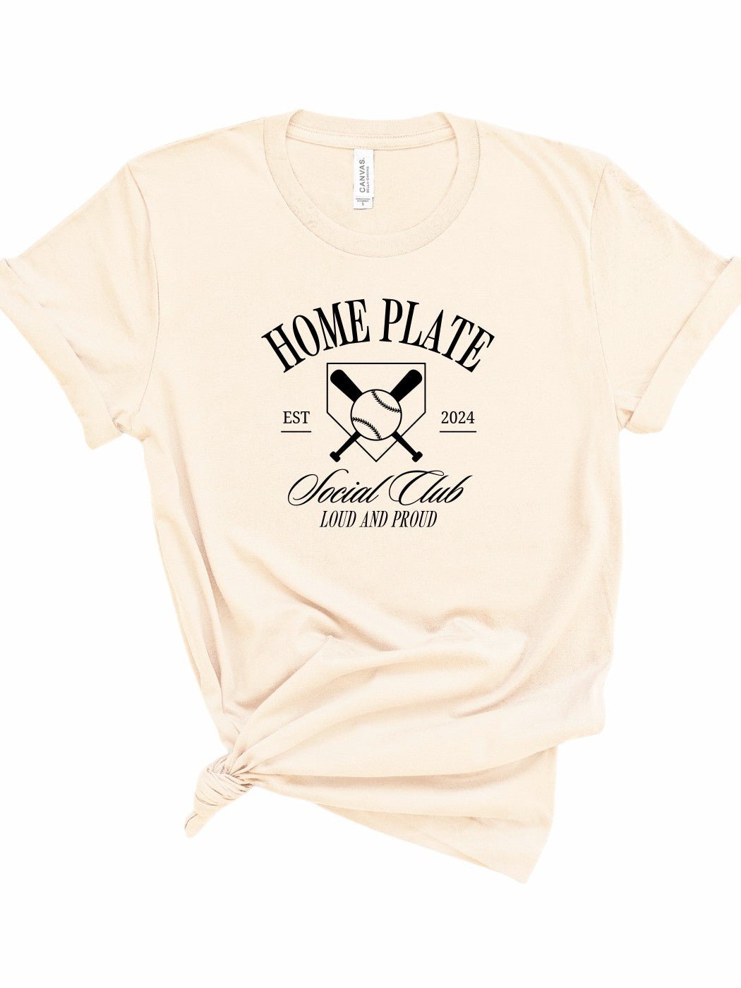 Home Plate Social Club Graphic Tee | Multiple Colors (Black Lettering) - Elevated Boutique CO