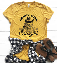 Load image into Gallery viewer, Honky Tonk Cowgirl Graphic Tee | Multiple Colors - Elevated Boutique CO
