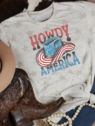 Howdy America Star Tee - Elevated Boutique CO