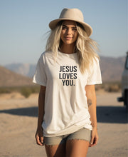 Load image into Gallery viewer, Jesus Loves You Graphic Tee | Multiple Colors - Elevated Boutique CO
