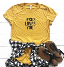 Load image into Gallery viewer, Jesus Loves You Graphic Tee | Multiple Colors - Elevated Boutique CO
