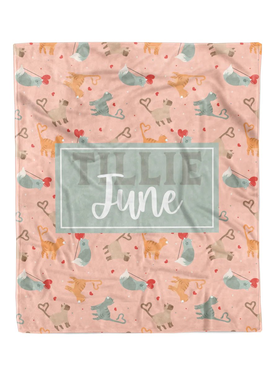 Kitten Love Custom Minky Blanket - Elevated Boutique CO