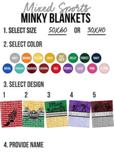 Load image into Gallery viewer, Lacrosse Name Repeat Minky Blanket *Multiple Colors* - Elevated Boutique CO
