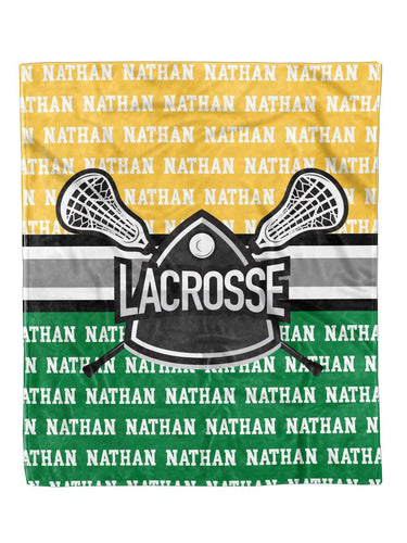 Lacrosse Name Repeat Minky Blanket *Multiple Colors* - Elevated Boutique CO