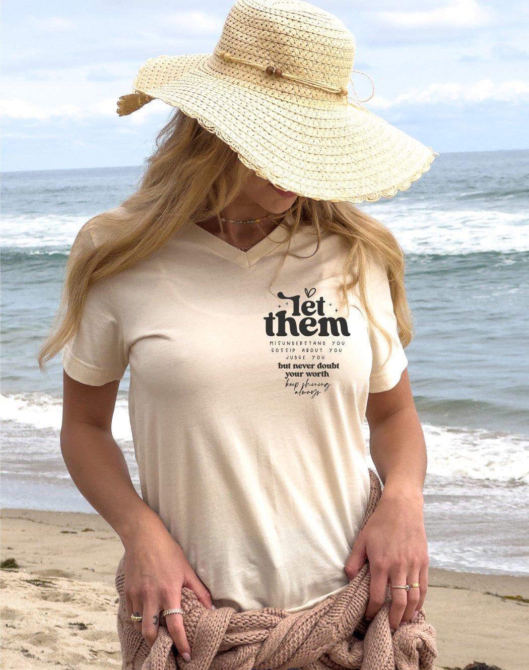 Let Them V Neck Graphic Tee | Multiple Colors - Elevated Boutique CO