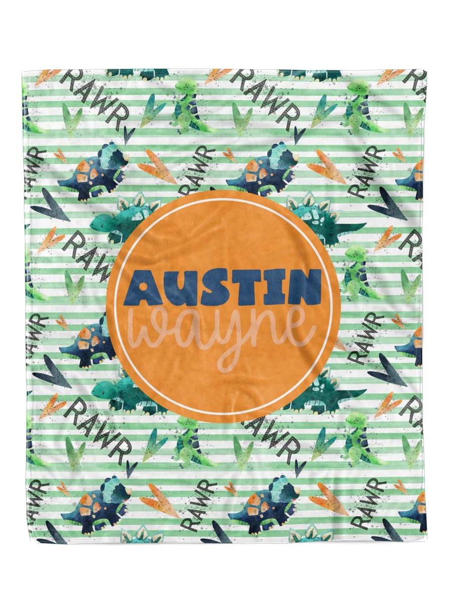 Lovely Dinosaurs Custom Minky Blanket - Elevated Boutique CO