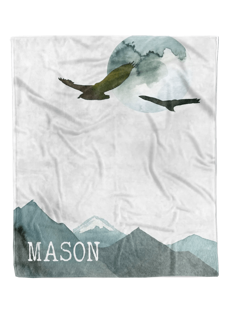 Mountain Watercolor Custom Minky Blanket - Elevated Boutique CO