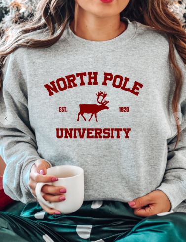 North Pole University Graphic Sweatshirt - Elevated Boutique CO