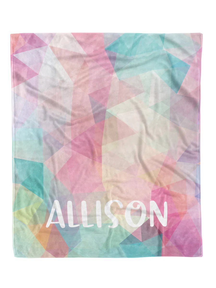 Pastel Triangles Custom Minky Blanket - Elevated Boutique CO