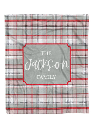 Pink and Red Plaid Custom Minky Blanket - Elevated Boutique CO