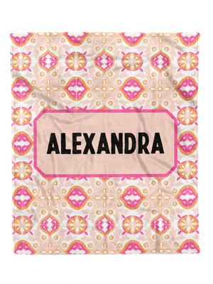 Pink Geometric Custom Minky Blanket - Elevated Boutique CO