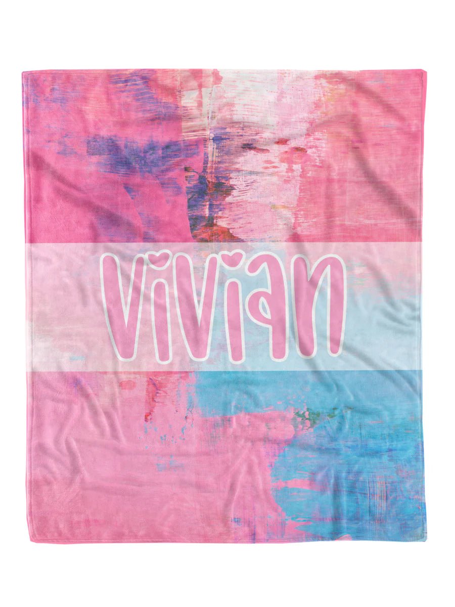 Pink Paint Custom Minky Blanket - Elevated Boutique CO