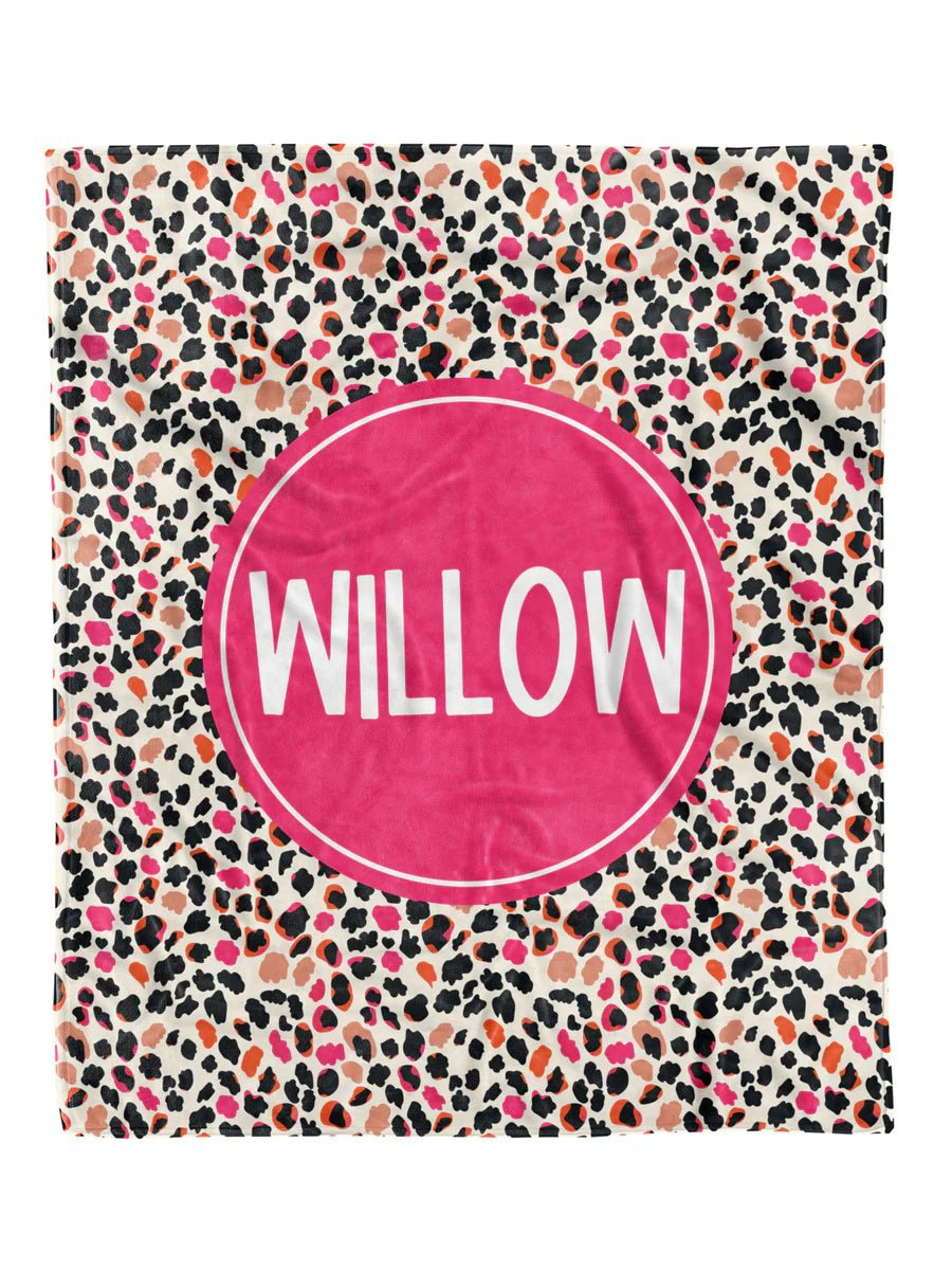 Preppy Leopard Custom Minky Blanket - Elevated Boutique CO