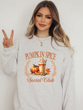 Load image into Gallery viewer, Pumpkin Spice Social Club Graphic Sweatshirt | Multiple Colors - Elevated Boutique CO
