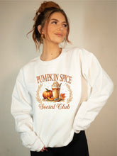 Load image into Gallery viewer, Pumpkin Spice Social Club Graphic Sweatshirt | Multiple Colors - Elevated Boutique CO
