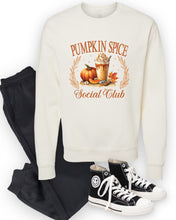 Load image into Gallery viewer, Pumpkin Spice Social Club Graphic Sweatshirt | Multiple Colors - Elevated Boutique CO
