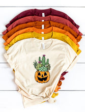 Load image into Gallery viewer, Pumpkin with Cactus Fall Graphic Tee | Multiple Colors - Elevated Boutique CO
