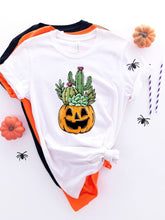 Load image into Gallery viewer, Pumpkin with Cactus Fall Graphic Tee | Multiple Colors - Elevated Boutique CO
