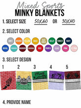 Load image into Gallery viewer, Racing Flag Name Repeat Custom Minky Blanket *Multiple Colors* - Elevated Boutique CO
