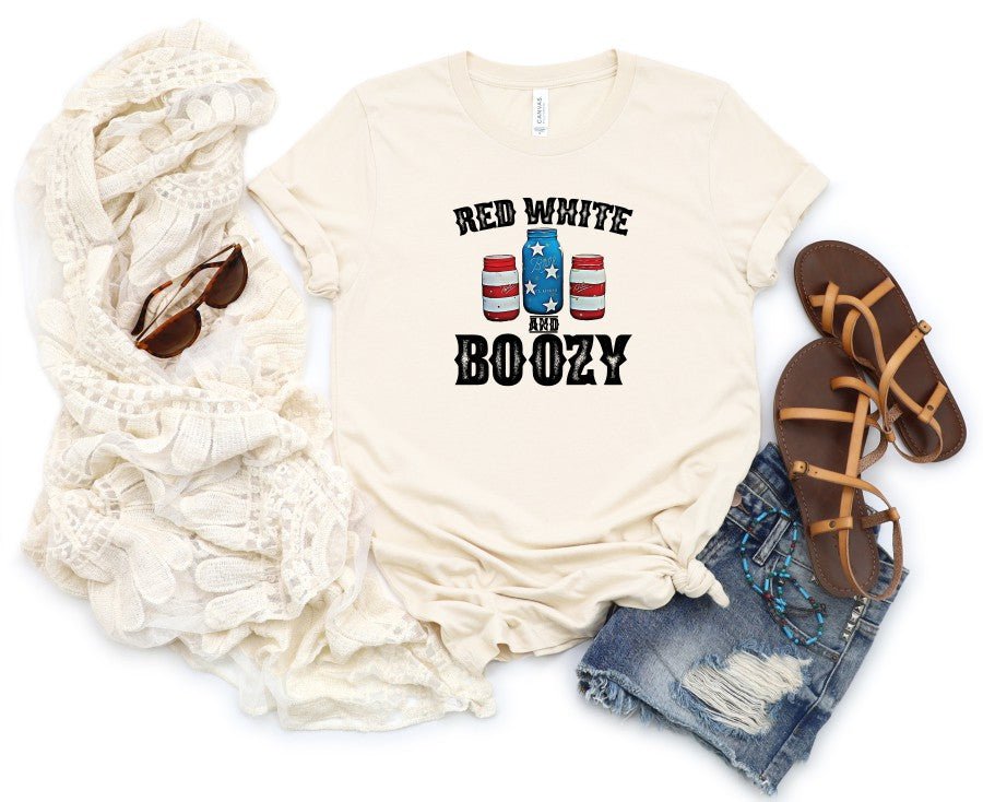Red White and Boozy Graphic Tee | Multiple Colors - Elevated Boutique CO