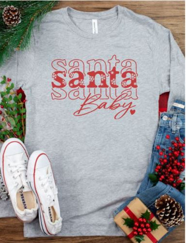 Santa Baby Long Sleeve Graphic Tee - Elevated Boutique CO