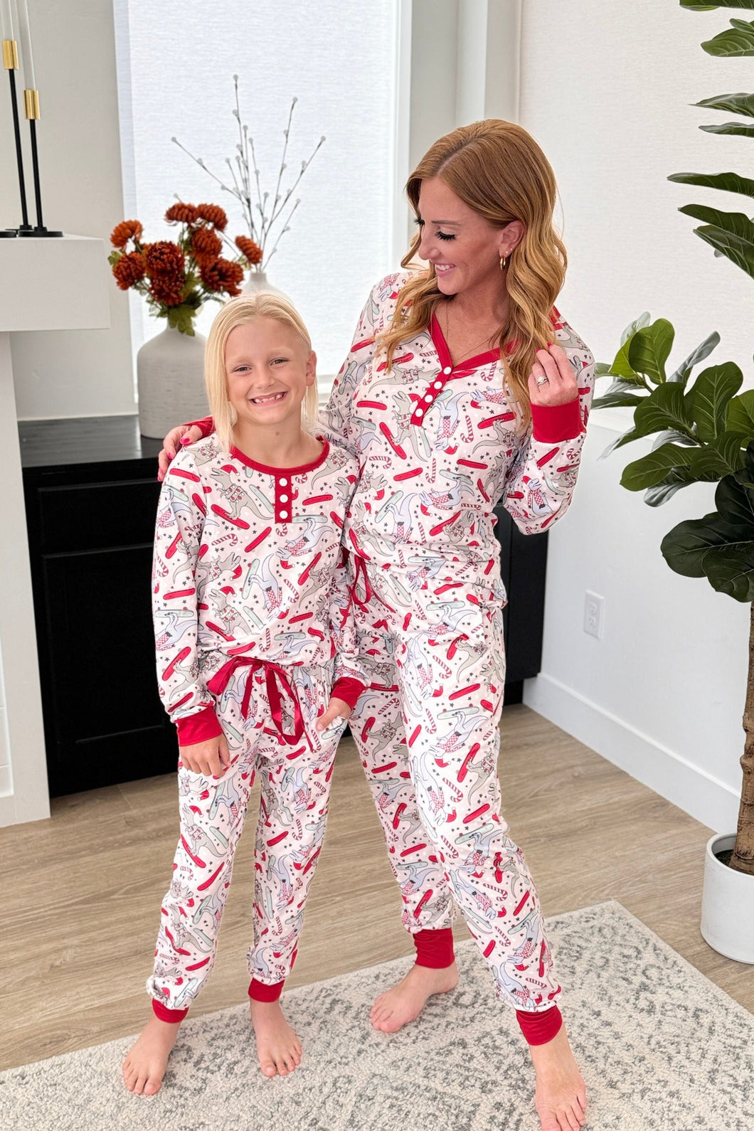 Shirley & Stone Christmas Dinosaur Mommy & Me Matching Loungewear - Elevated Boutique CO