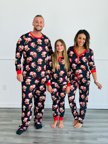 Shirley & Stone Christmas Santa Hyland Cow Family Loungewear - Elevated Boutique CO