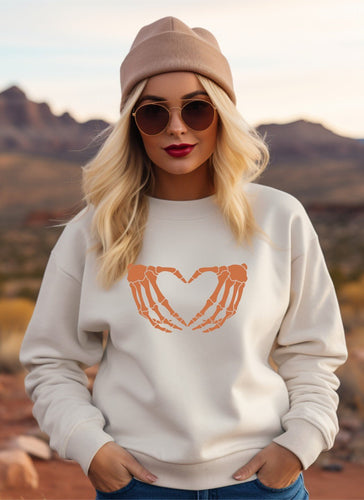 Skeleton Hands Heart Graphic Sweatshirt | Multiple Colors - Elevated Boutique CO