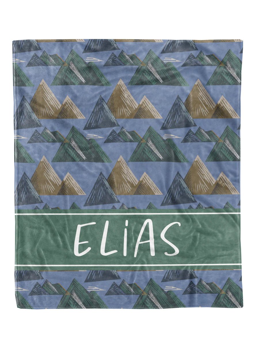 Sketched Mountains Custom Minky Blanket - Elevated Boutique CO