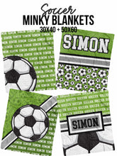 Load image into Gallery viewer, Soccer Action Minky Blanket *Multiple Colors* - Elevated Boutique CO
