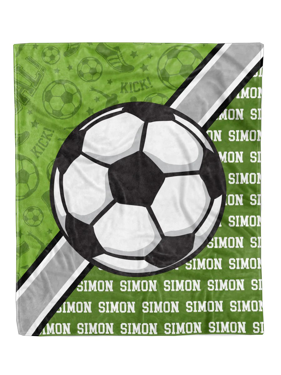 Soccer Action Minky Blanket *Multiple Colors* - Elevated Boutique CO