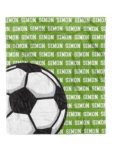 Soccer Name Repeat Minky Blanket *Multiple Colors* - Elevated Boutique CO