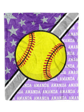 Load image into Gallery viewer, Softball Action Minky Blanket *Multiple Colors* - Elevated Boutique CO
