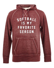 Load image into Gallery viewer, Softball is my Favorite Season Vintage Hoodie | Multiple Colors - Elevated Boutique CO

