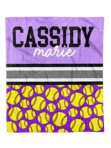 Softball Split Minky Blanket *Multiple Colors* - Elevated Boutique CO