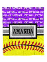 Load image into Gallery viewer, Softball Zoom Minky Blanket *Multiple Colors* - Elevated Boutique CO
