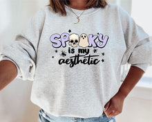 Load image into Gallery viewer, Spooky is my Aesthetic Graphic Sweatshirt | Multiple Colors - Elevated Boutique CO
