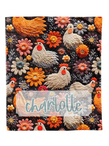 Spring Chickens Custom Minky Blanket - Elevated Boutique CO