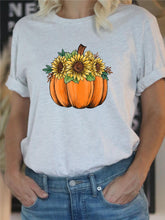 Load image into Gallery viewer, Sunflowers with Pumpkin Fall Graphic Tee | Multiple Colors - Elevated Boutique CO
