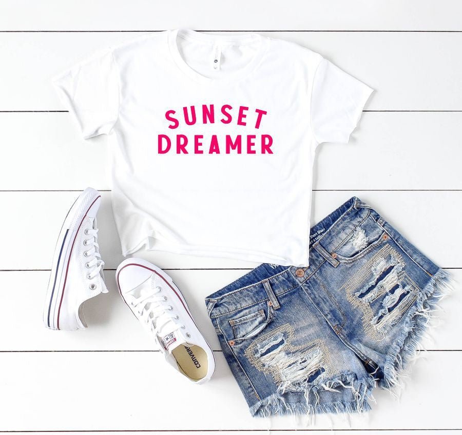 Sunset Dreamer Cropped Tee | Multiple Colors - Elevated Boutique CO